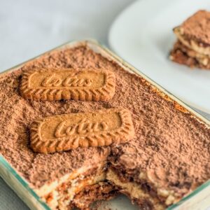 Biscoff Speculoos Tiramisu with Biscoff Cookies on top